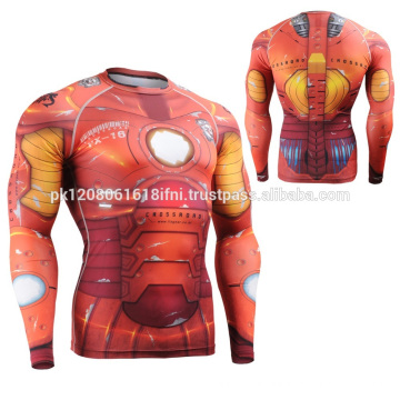 Iron Man imprimé super héros à séchage rapide pour vêtements de compression anti-éruption cutanée
